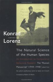 Cover of: The Natural Science of the Human Species: An Introduction to Comparative Behavioral Research: The