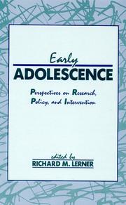 Cover of: Early adolescence by edited by Richard M. Lerner.