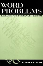 Cover of: Word Problems: Research and Curriculum Reform (I Studies in Mathematical Thinking and Learning Series)