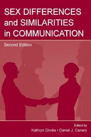 Cover of: Sex differences and similarities in communication