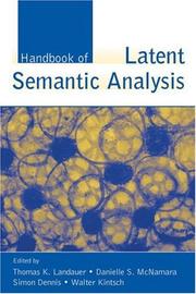 Cover of: Handbook of Latent Semantic Analysis (University of Colorado Institute of Cognitive Science)