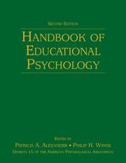 Cover of: Handbook of educational psychology by edited by Patricia Alexander, Philip Winne.