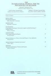 Cover of: Spiritual Intelligence: A Special Issue of the International Journal for the Psychology of Religion