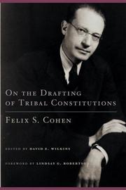 Cover of: On the Drafting of Tribal Constitutions