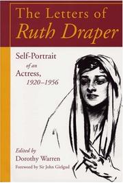 Cover of: The letters of Ruth Draper: self-portrait of an actress, 1920-1956