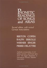 Cover of: Phonetic readings of songs and arias