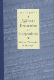 Cover of: Jefferson's Declaration of independence: origins, philosophy, and theology