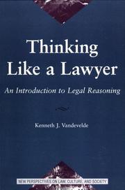 Thinking like a lawyer by Kenneth J. Vandevelde