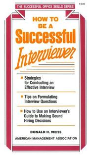 Cover of: How to be a successful interviewer