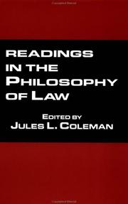 Cover of: Readings in the philosophy of law
