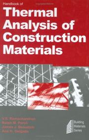 Cover of: Handbook of Thermal Analysis of Construction Materials