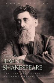 Finding the Jewish Shakespeare by Beth Kaplan