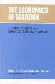 Cover of: The Economics of taxation