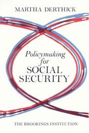 Cover of: Policymaking for social security