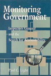 Cover of: Monitoring government: inspectors general and the search for accountability