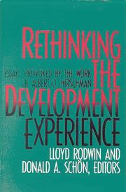 Cover of: Rethinking the Development Experience: Essays Provoked by the Work of Albert O. Hirschman
