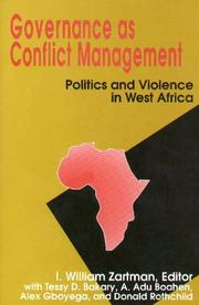 Cover of: Governance As Conflict Management: Politics and Violence in West Africa