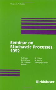 Cover of: Seminar on Stochastic Processes, 1992