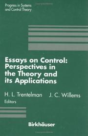 Cover of: Essays on Control: Perspectives in the Theory and its Applications (Progress in Systems and Control Theory)