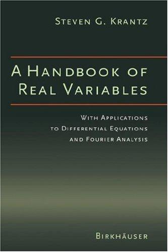 Handbook of Real Variables Steven G. Krantz