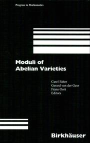 Cover of: Moduli of Abelian Varieties (Progress in Mathematics (Boston, Mass.), Vol. 195.)
