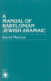 Cover of: A manual of Babylonian Jewish Aramaic