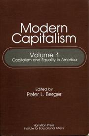 Cover of: Capitalism and equality in America