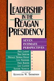 Cover of: Leadership in the Reagan presidency