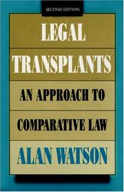 Legal transplants by Alan Watson
