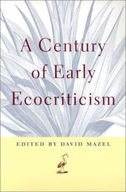Cover of: A century of early ecocriticism