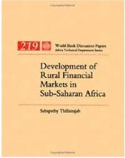 Development of rural financial markets in Sub-Saharan Africa