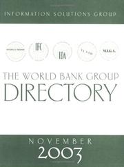Cover of: World Bank Group Directory: November 2003 (World Bank Group Directory)