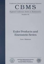 Cover of: Euler products and Eisenstein series