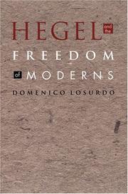 Cover of: Hegel and the freedom of moderns