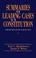 Cover of: Summaries of leading cases on the Constitution