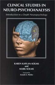Cover of: Clinical Studies in Neuro-Psychoanalysis: Introduction to a Depth Neuropsychology