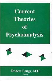 Cover of: Current Theories of Psychoanalysis