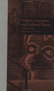 Cover of: Folklore, literature, and cultural theory: collected essays