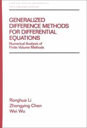 Generalized difference methods for differential equations : numerical analysis of finite volume methods