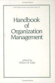 Cover of: Handbook of organization management