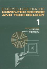Cover of: Encyclopedia of Computer Science and Technology: Volume 1 - Abstract Algebra to Amplifiers by Jack Belzer, Albert G. Holzman, Allen Kent