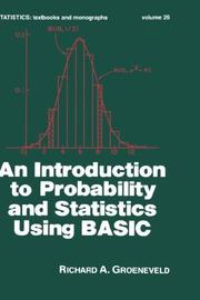 Cover of: An introduction to probability and statistics using BASIC