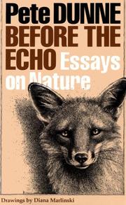 Cover of: Before the echo: essays on nature