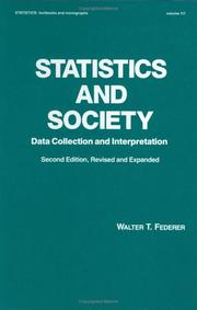 Cover of: Statistics and society: data collection and interpretation