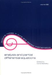 Cover of: Analysis and partial differential equations: a collection of papers dedicated to Mischa Cotlar
