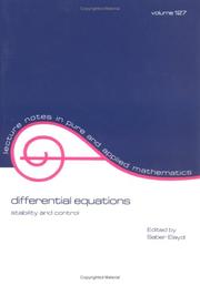 Cover of: Differential equations: stability and control
