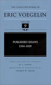 Published essays, 1934-1939