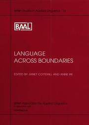 Cover of: Language Across Boundaries (British Studies in Applied Linguistics) by 