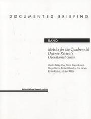 Metrics for the quadrennial defense review's operational goals : prepared for the Secretary of Defence