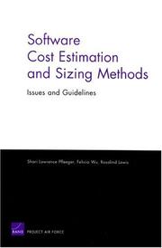 Software cost estimation and sizing methods : issues, and guidelines